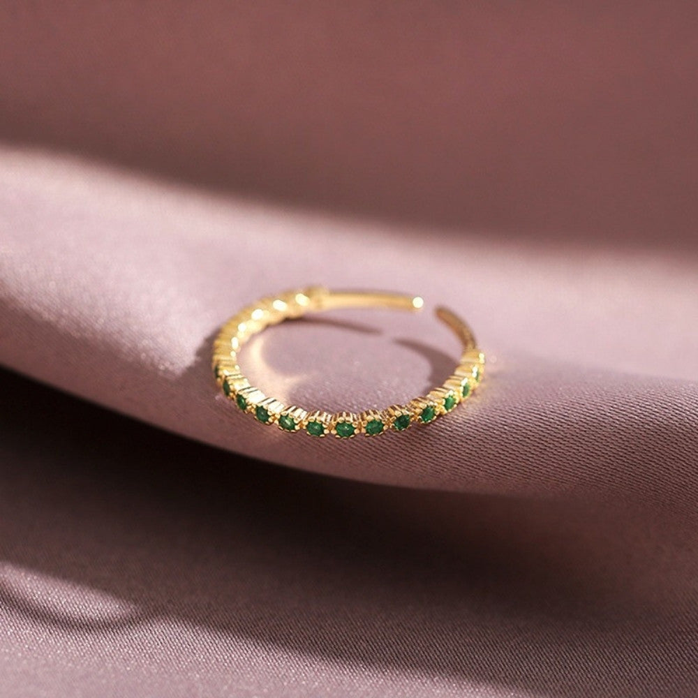 Delicate Green Emerald Ring