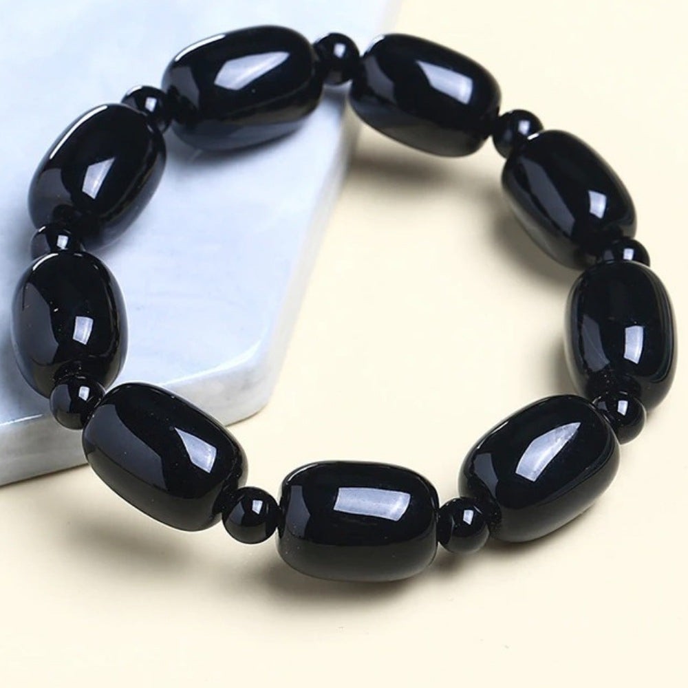 Black Agate Gentle Natural Gemstone Bracelet