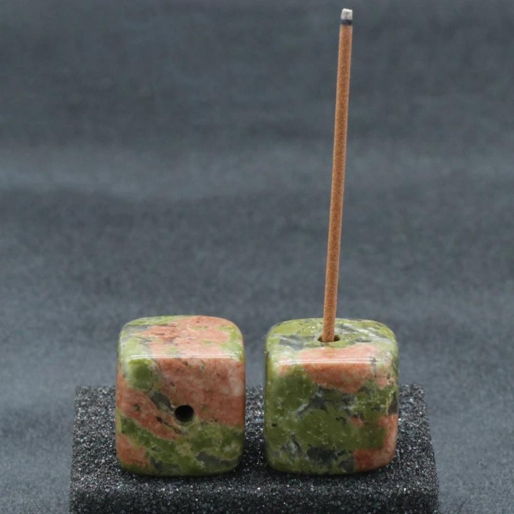 Natural Square Gemstone Incense Sticks Holder