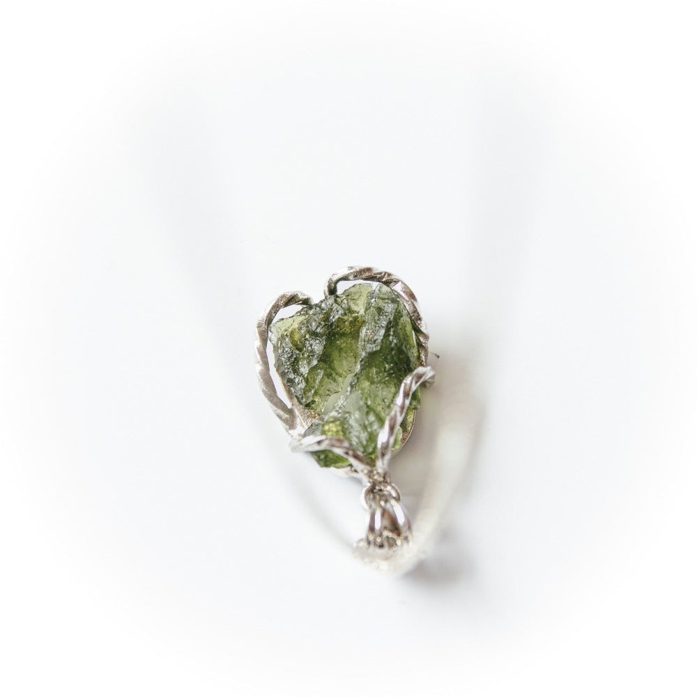 Authentic Faceted Moldavite Pendant in Sterling Silver – Earthbound Stardust