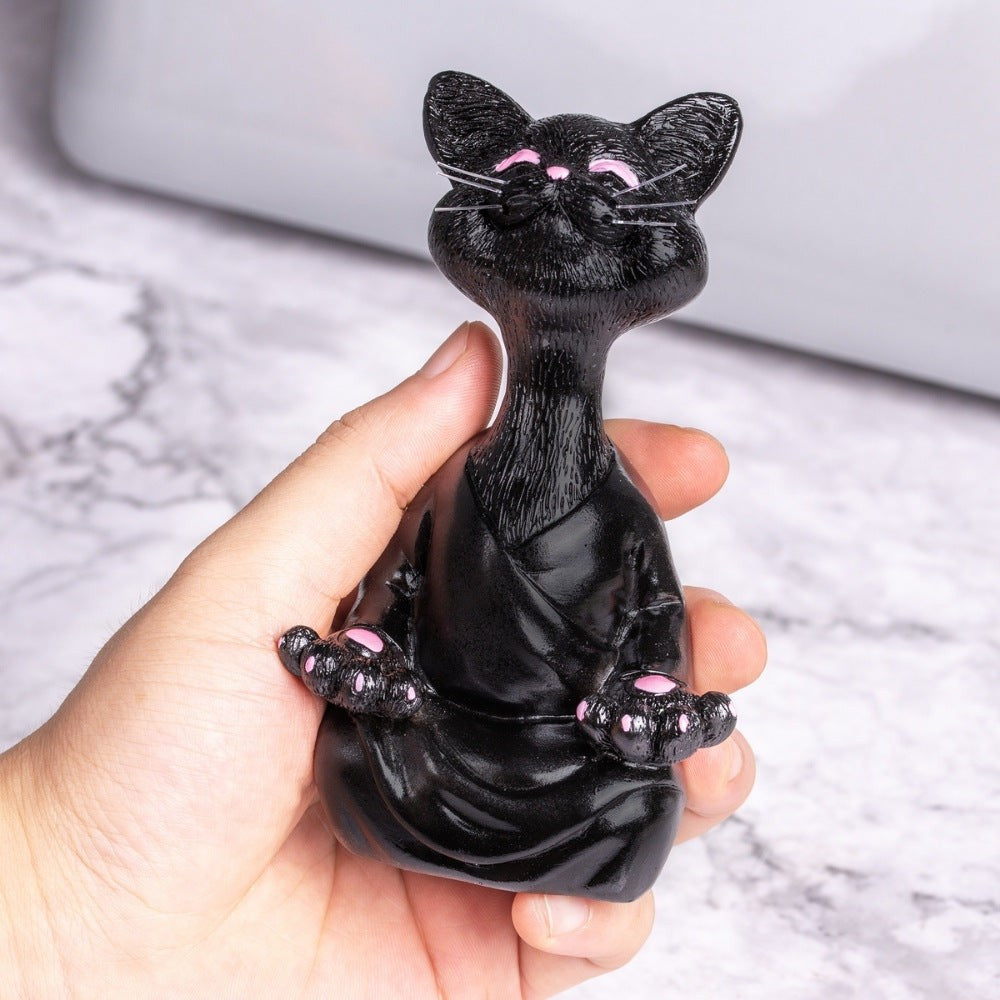 Zen Cat Meditation Statue