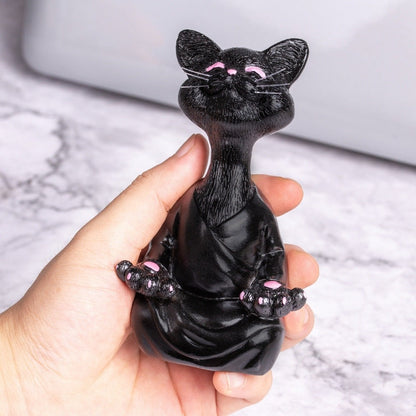 Zen Cat Meditation Statue