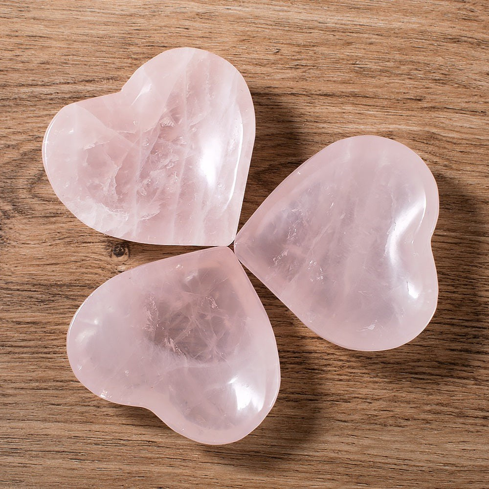 Rose Quartz Heart Crystal Bowls
