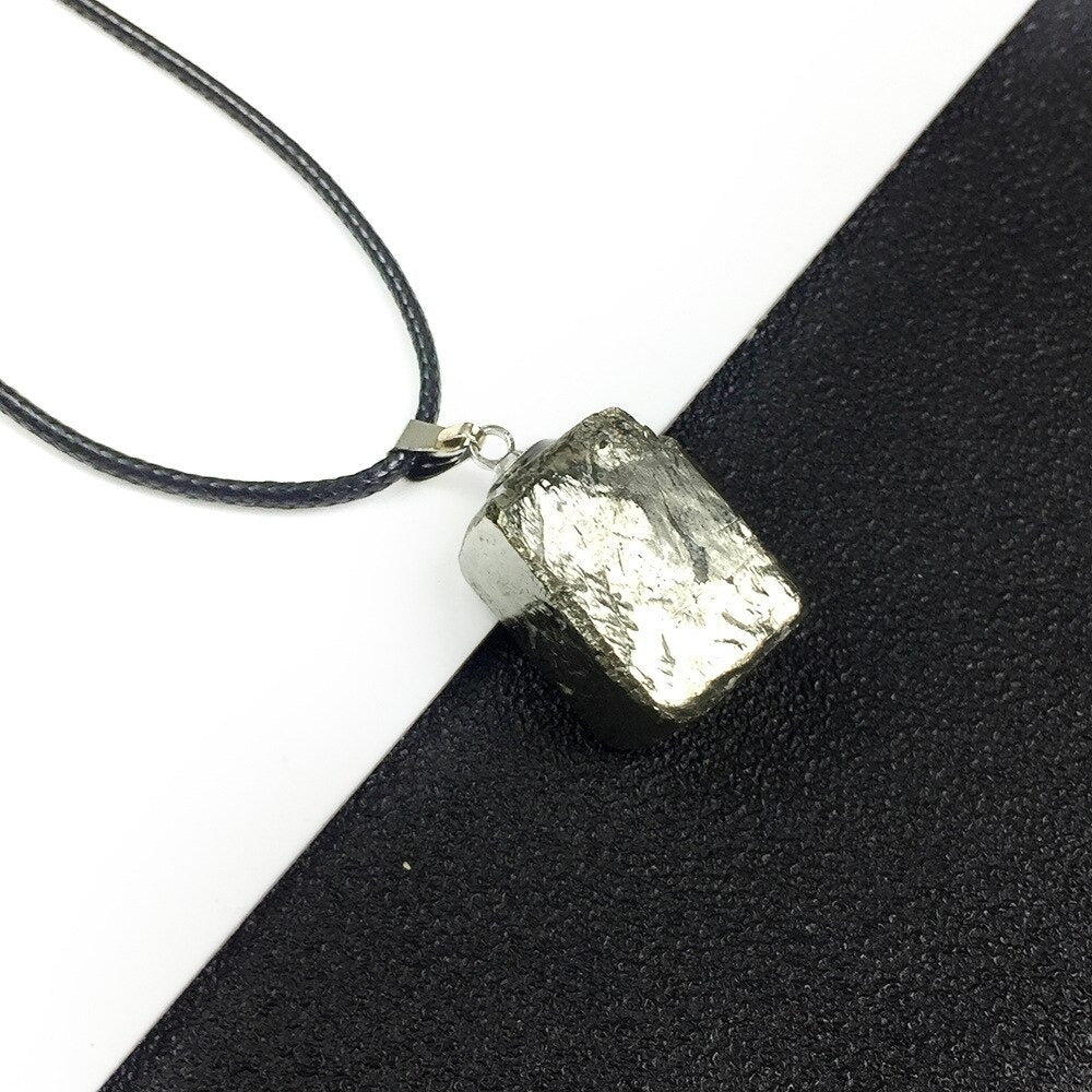Pyrite Crystal Necklace Pendant