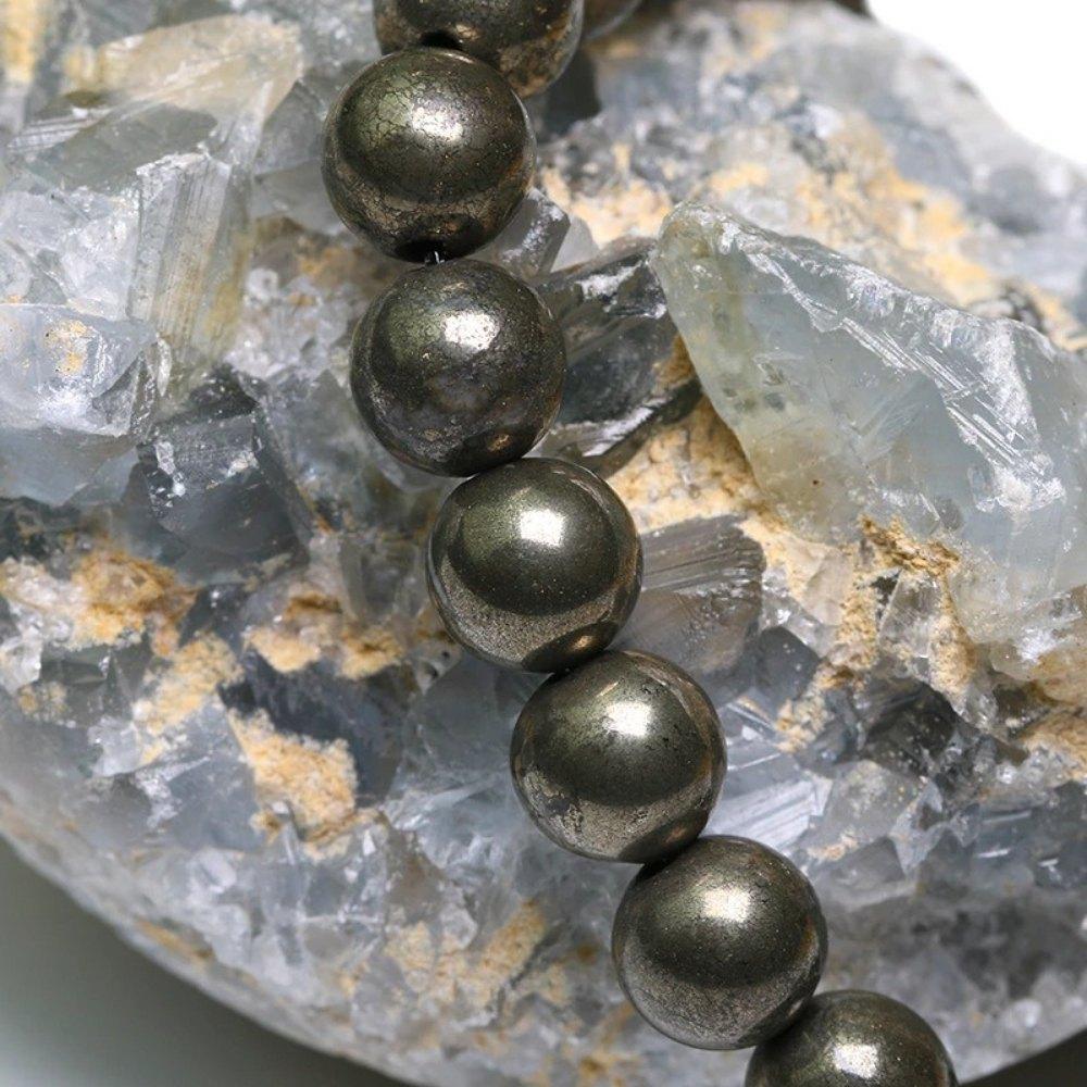 Pyrite Crystal Charm Bracelet