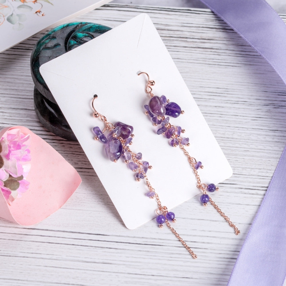 Amethyst Earrings Gold