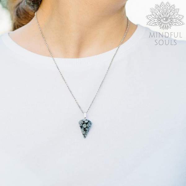 Crystal Gemstone Hexagon Necklace Pendulum