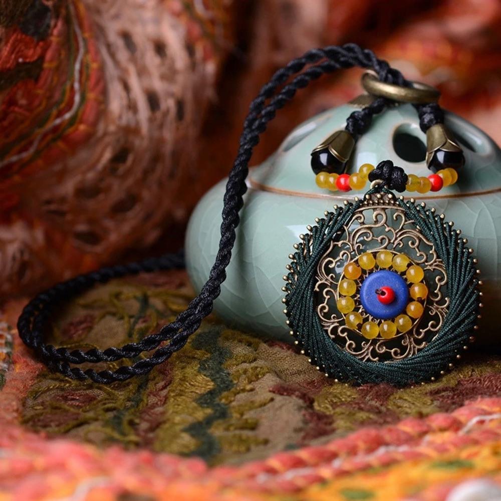 Spiritual Handmade Braided Copper Talisman Necklace