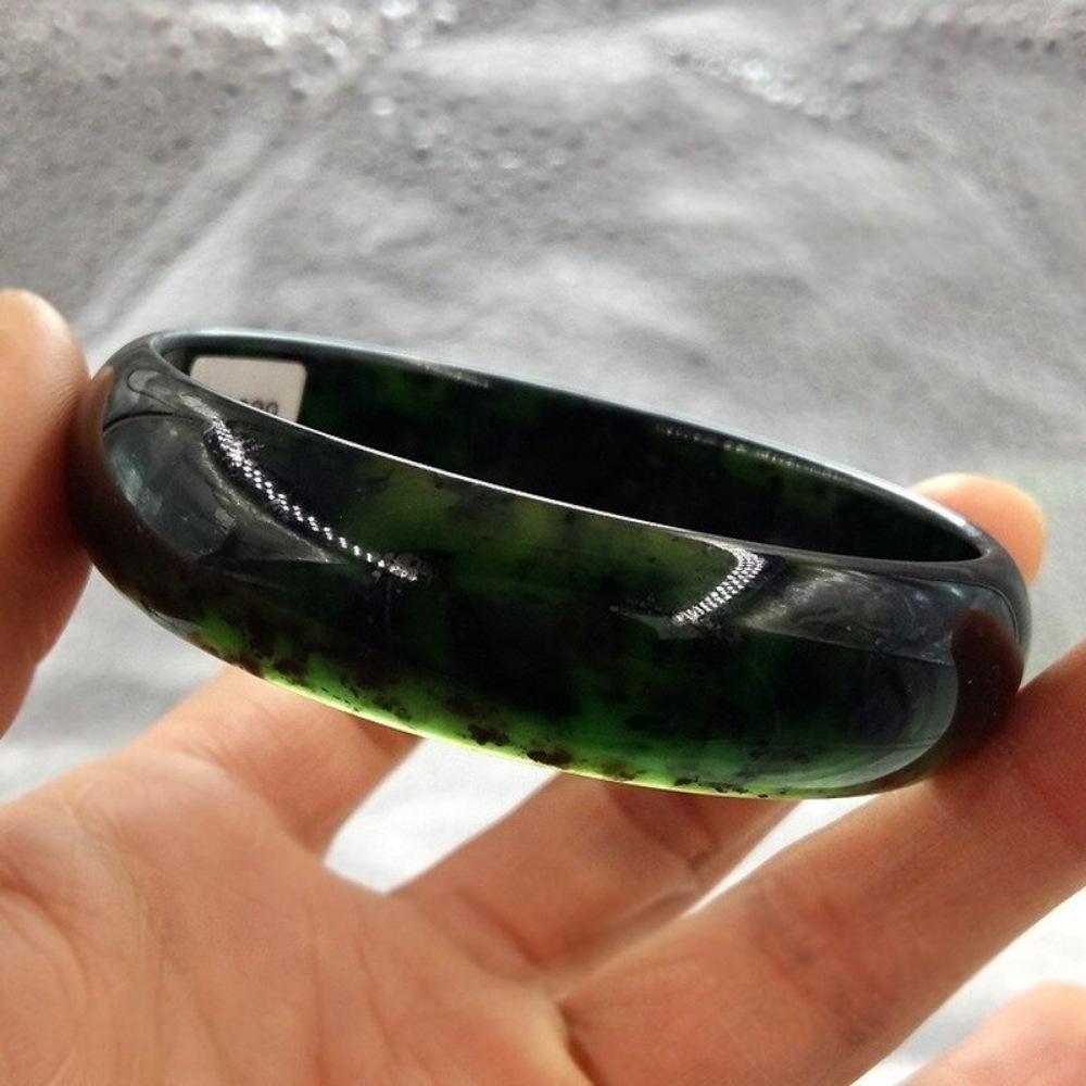 Natural Black Green Jade Bracelet