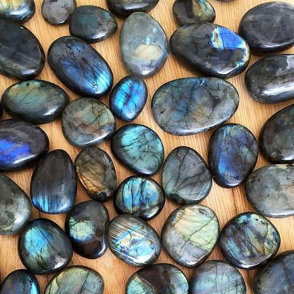 Natural Labradorite Palm Stone