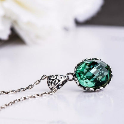 Emerald Green Pendant Necklace
