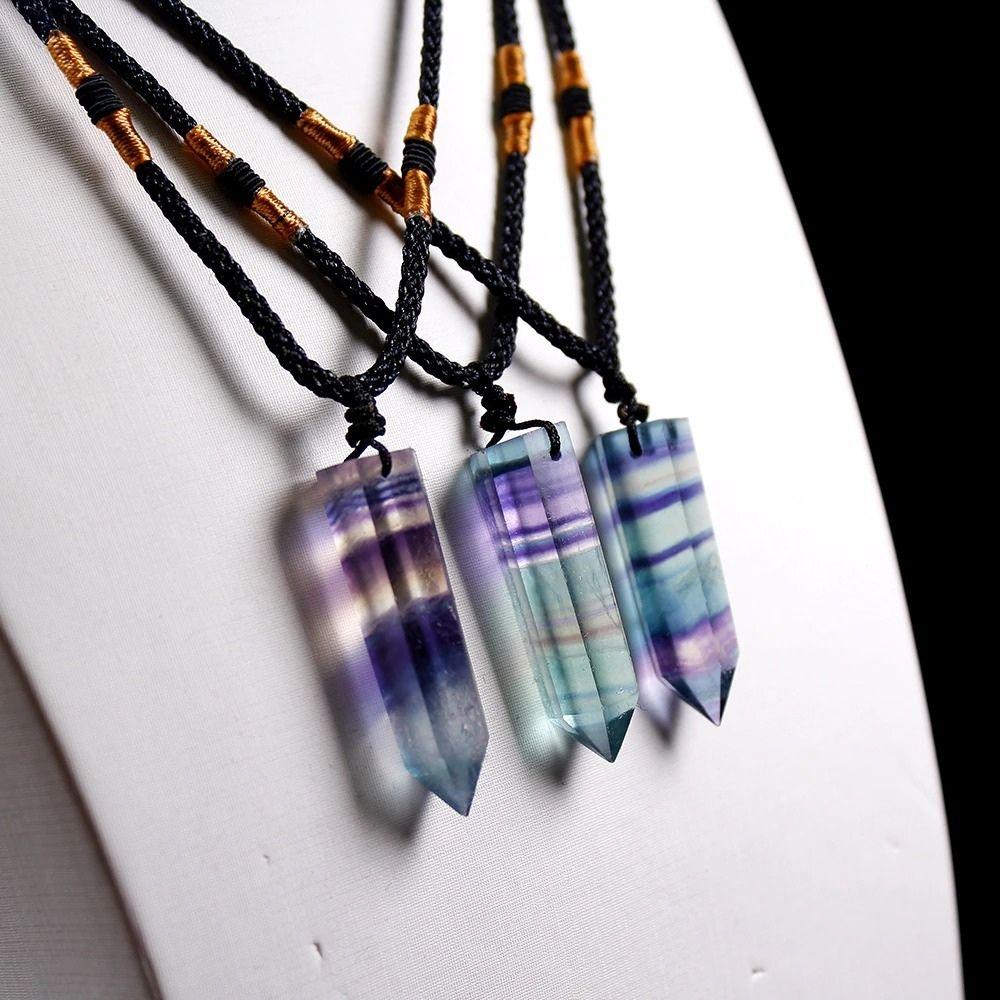 Purple Fluorite Crystal Necklace - One of a Kind Giardinoblu
