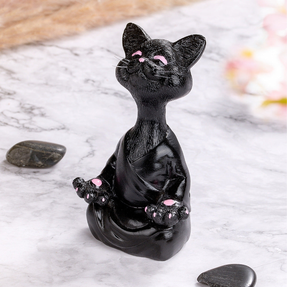 Zen Cat Meditation Statue