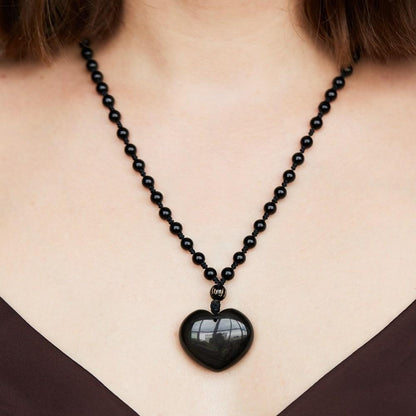 Feng Shui Obsidian Heart Necklace