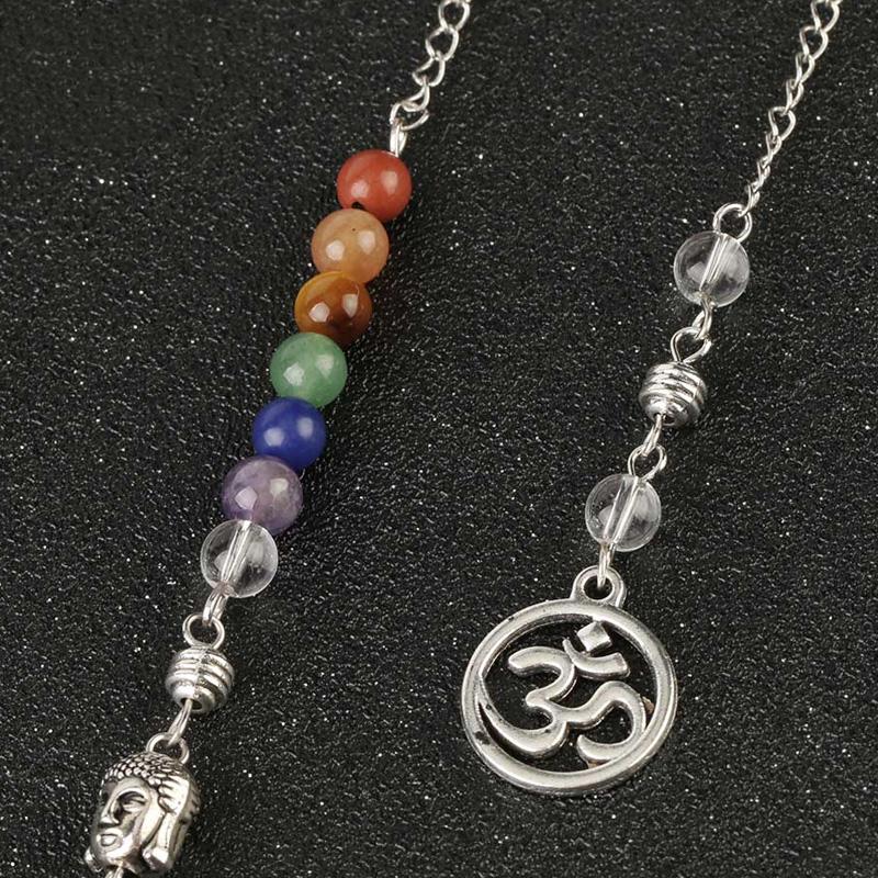 Crystal Gemstone 7 Chakra Divination Pendulum