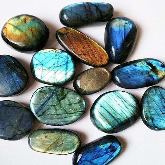 Natural Labradorite Palm Stone