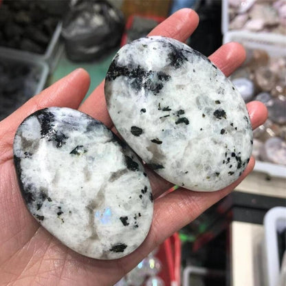 White Moonstone Palm Stones