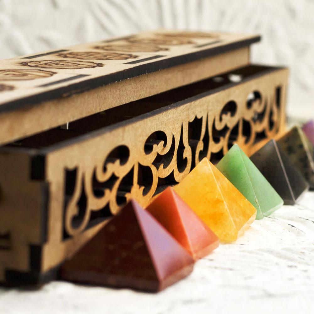 7 Chakra Crystal Pyramids Set