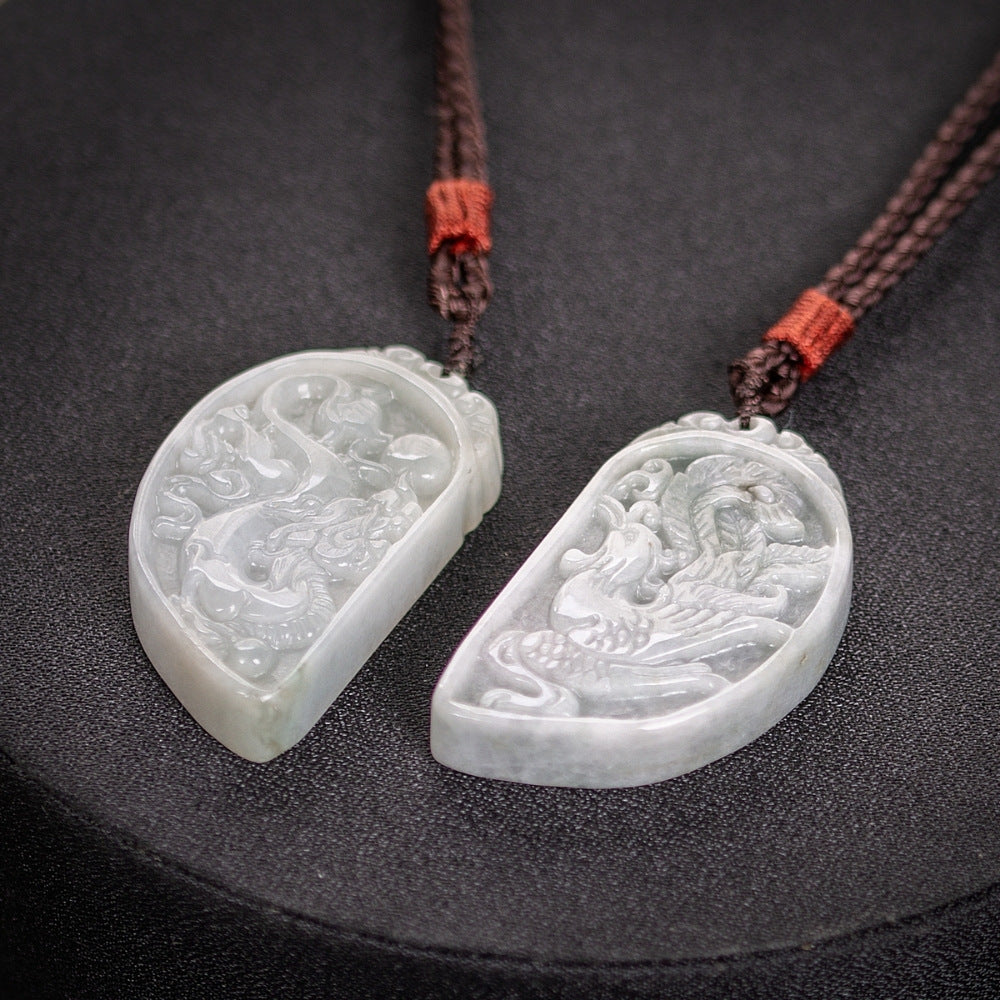 Crystal Jade Couple Matching Necklaces