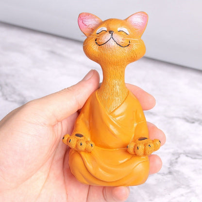 Zen Cat Meditation Statue