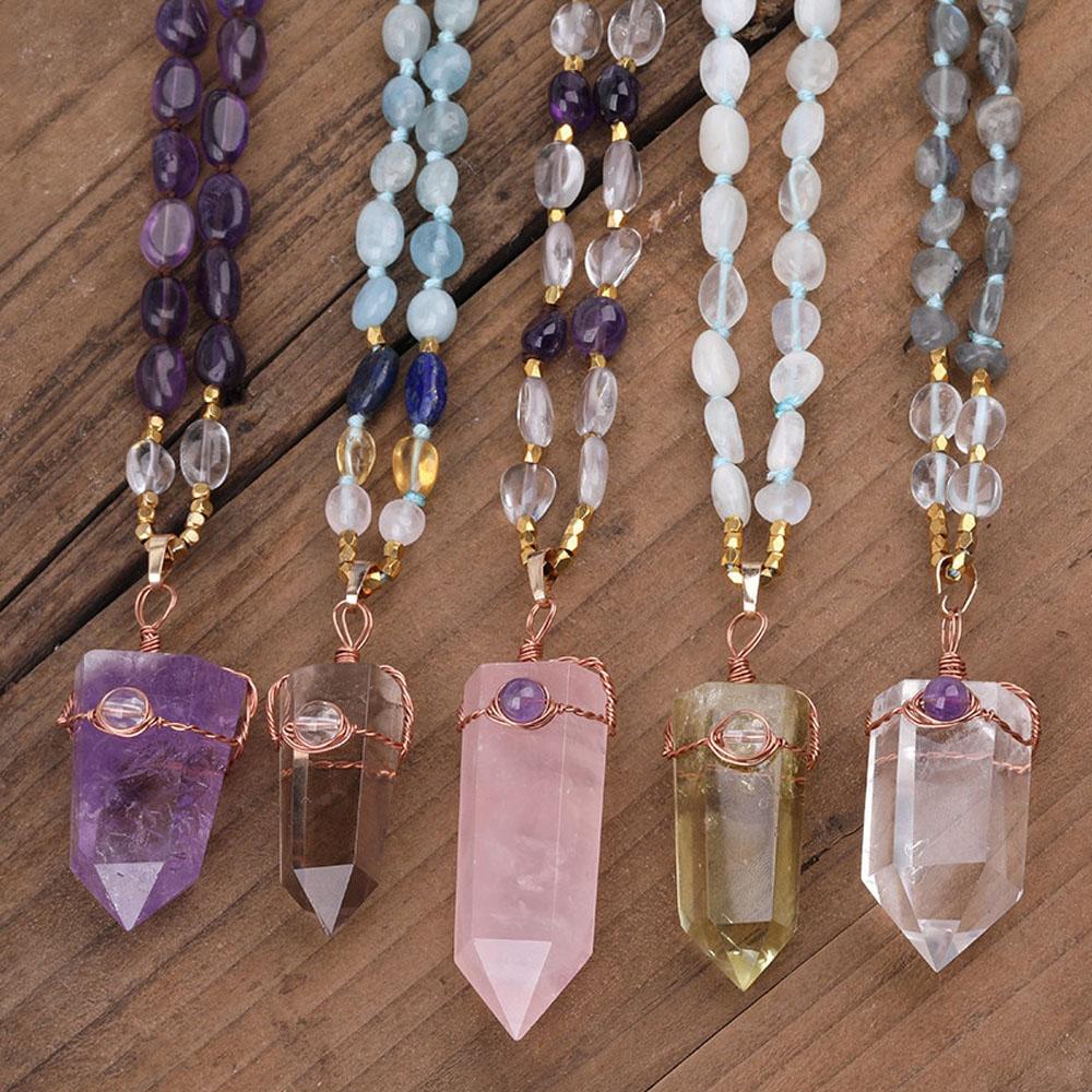 Wrapped Crystal Point Necklace