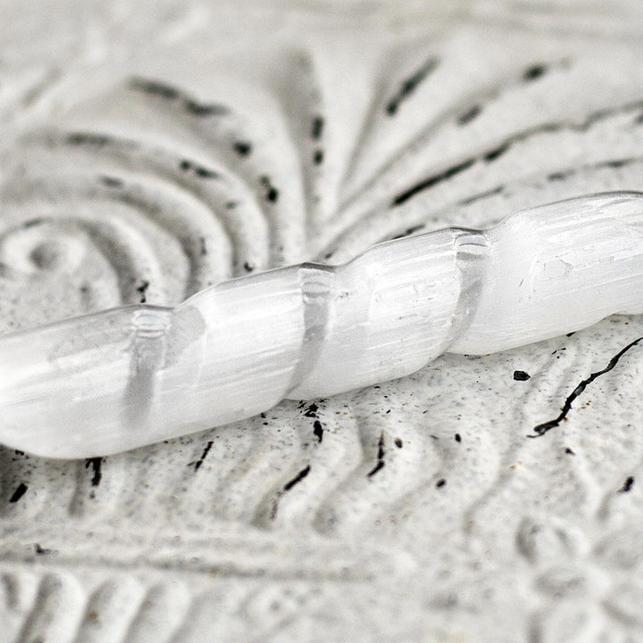 Twisted Selenite Crystal Wand
