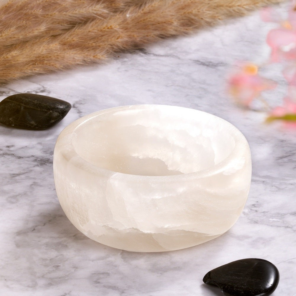 Natural Selenite Crystal Bowl