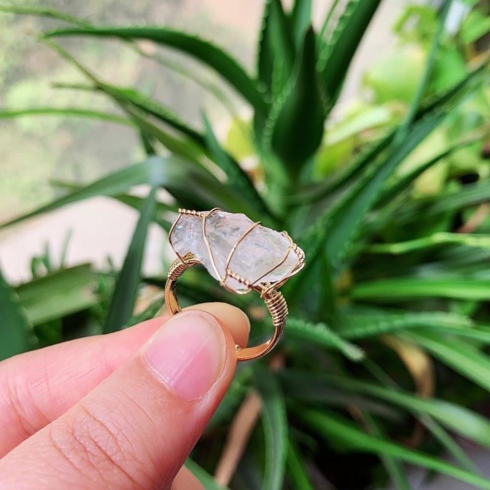 Wire Wrapped Crystal Ring