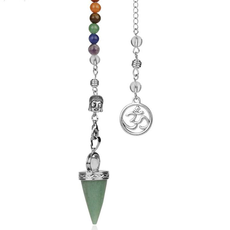 Crystal Gemstone 7 Chakra Divination Pendulum