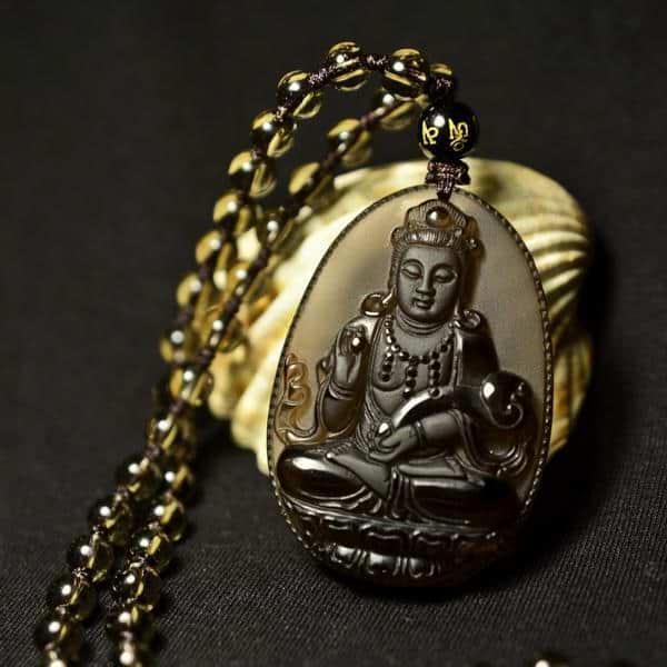 Feng Shui Guanyin Obsidian Necklace – MindfulSouls