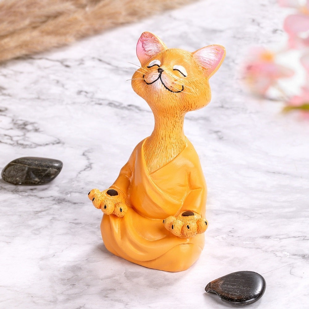 Zen Cat Meditation Statue