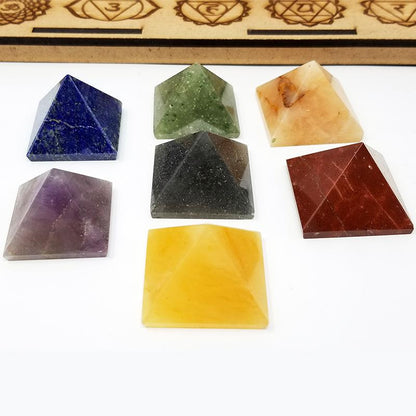 7 Chakra Crystal Pyramids Set