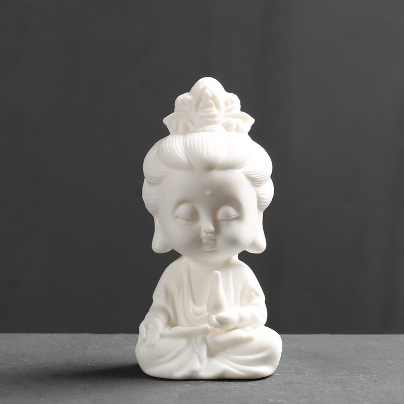 Stillness White Buddha Statue Figurine