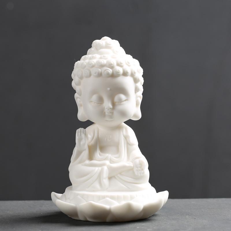 Stillness White Buddha Statue Figurine