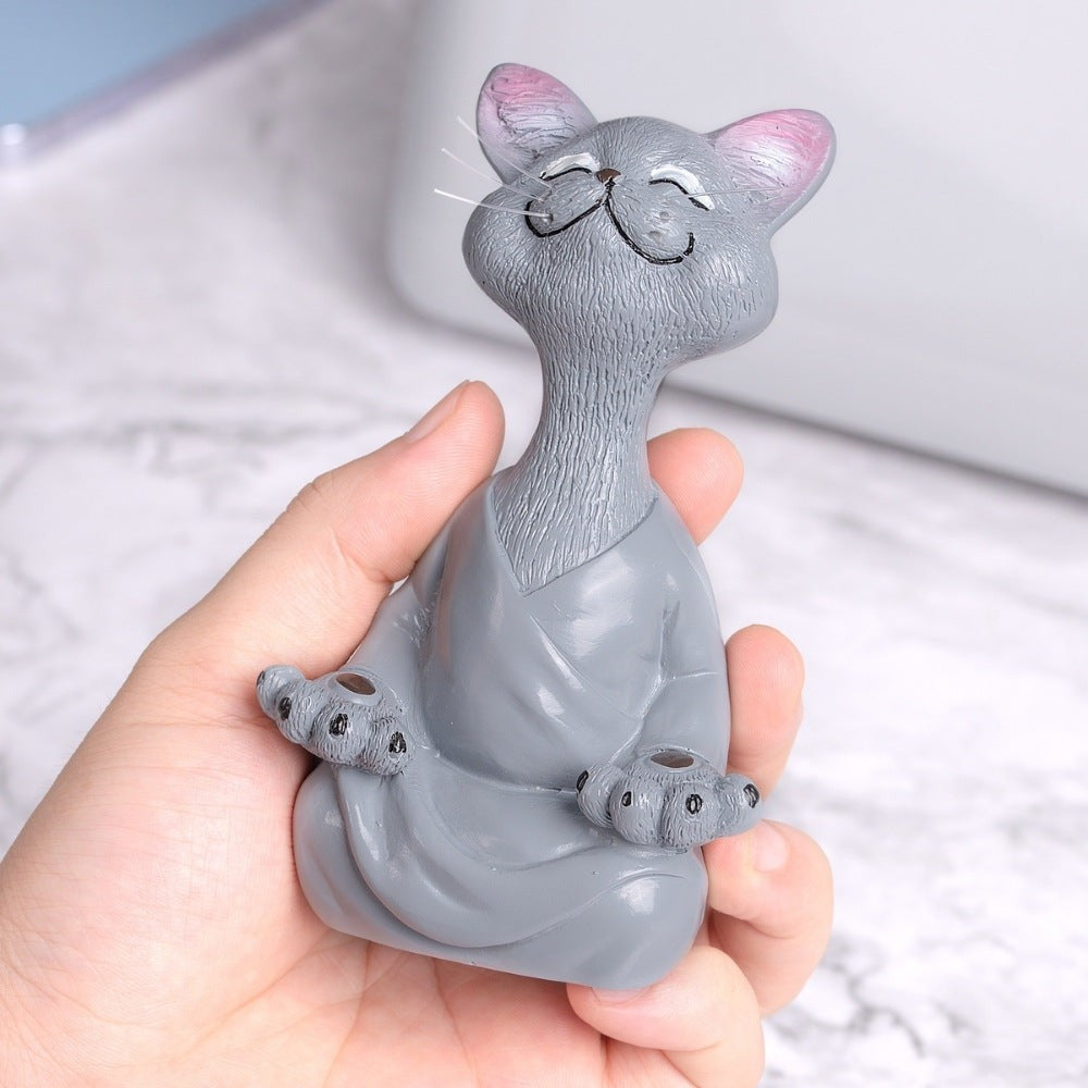 Zen Cat Meditation Statue