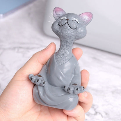 Zen Cat Meditation Statue