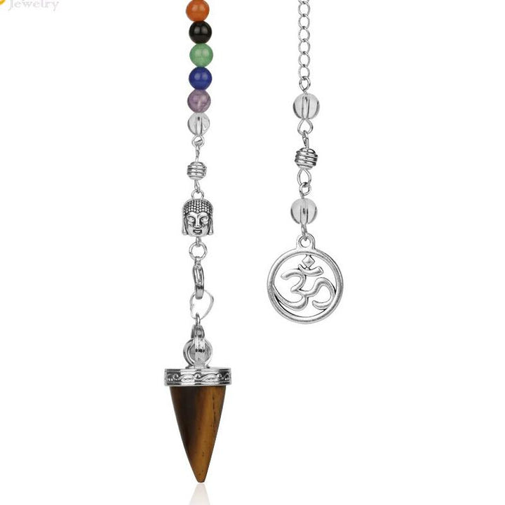 Crystal Gemstone 7 Chakra Divination Pendulum