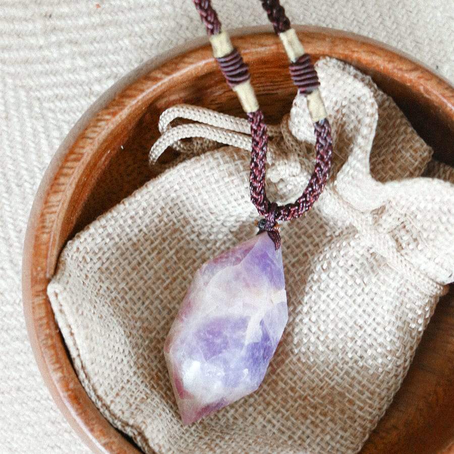 Floral Wrapped Gemstone Crystal Necklace | Silver Chain | Light Years