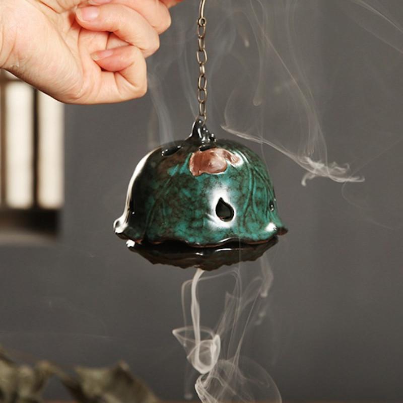 Green Ceramic Waterfall Backflow Incense Burner