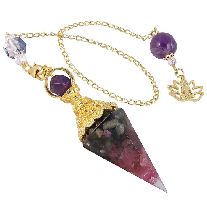 Crystal Gemstone Gold Divination Pendulum