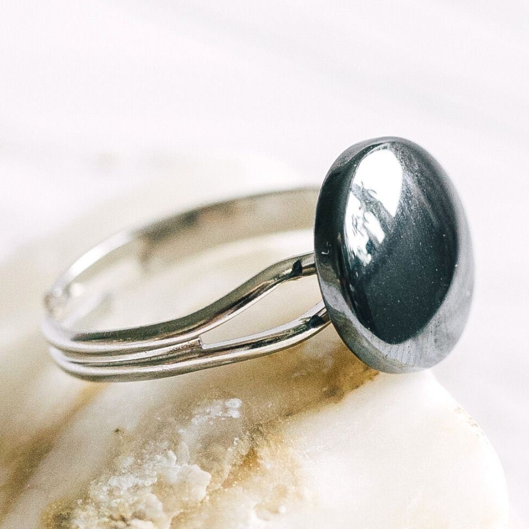 Adjustable Hematite Ring