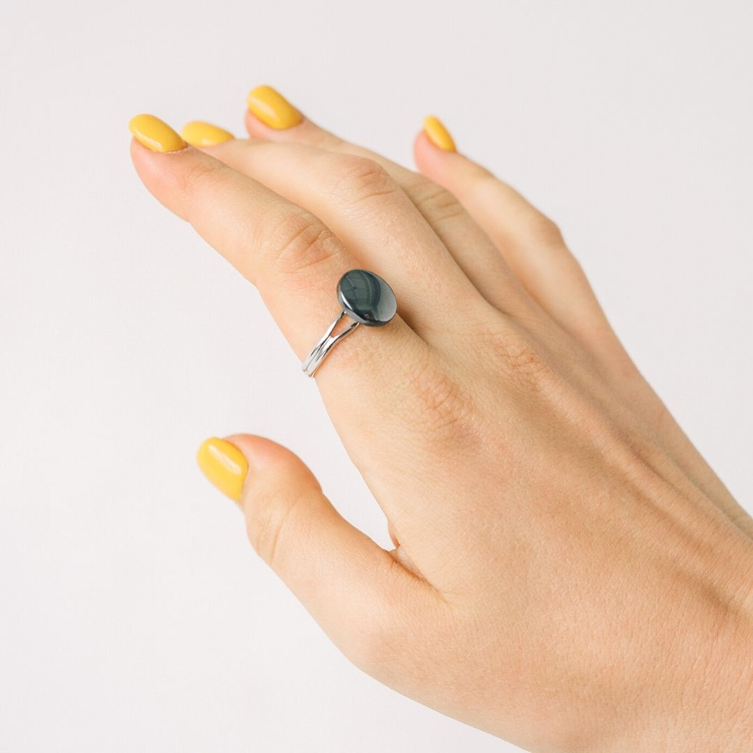 Adjustable Hematite Ring