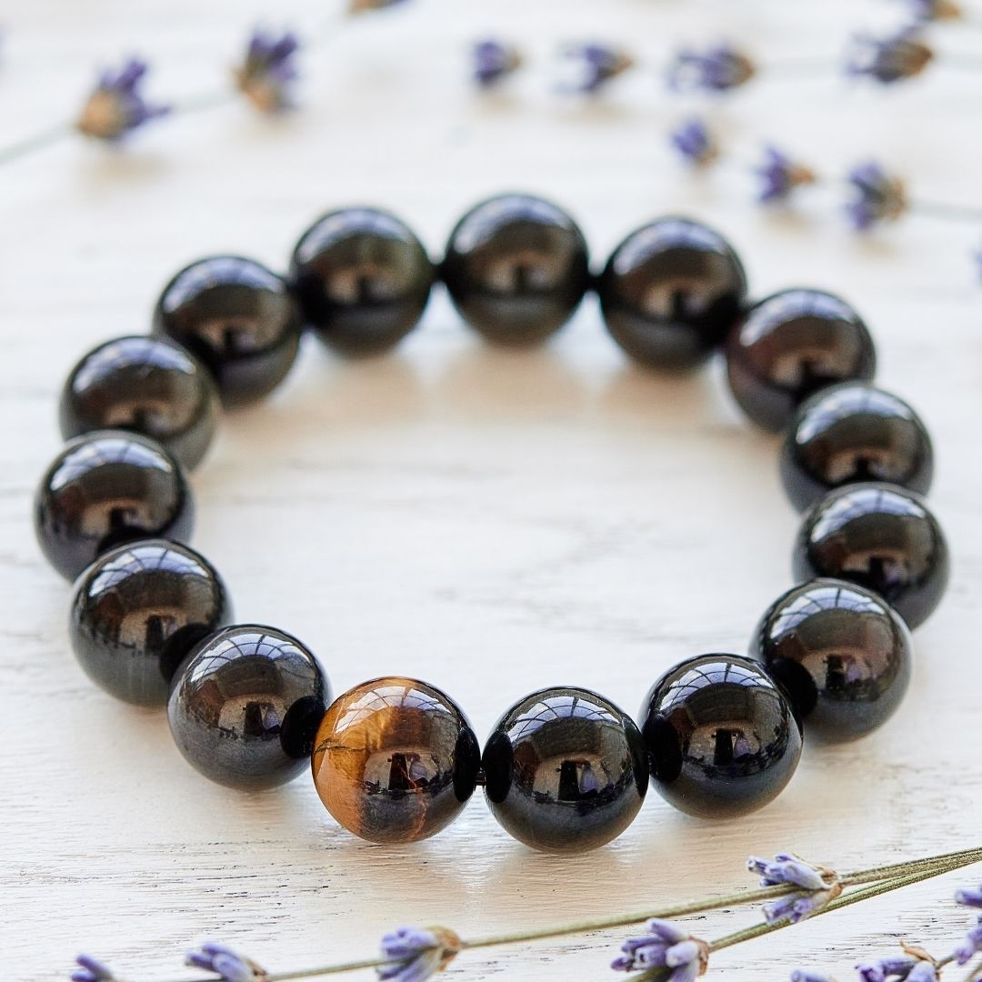 Black Onyx And Tiger's Eye Bracelet