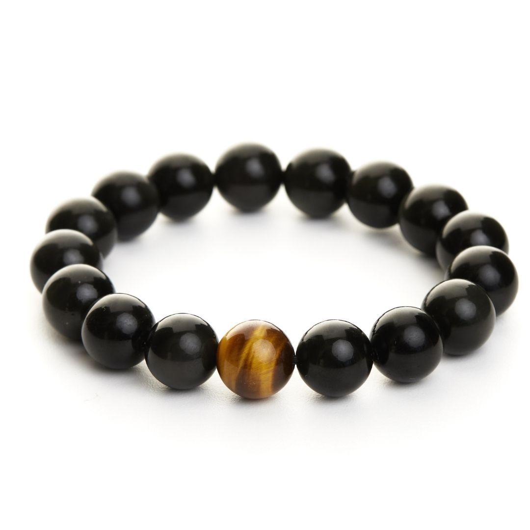 Black onyx and tiger eye deals bracelet