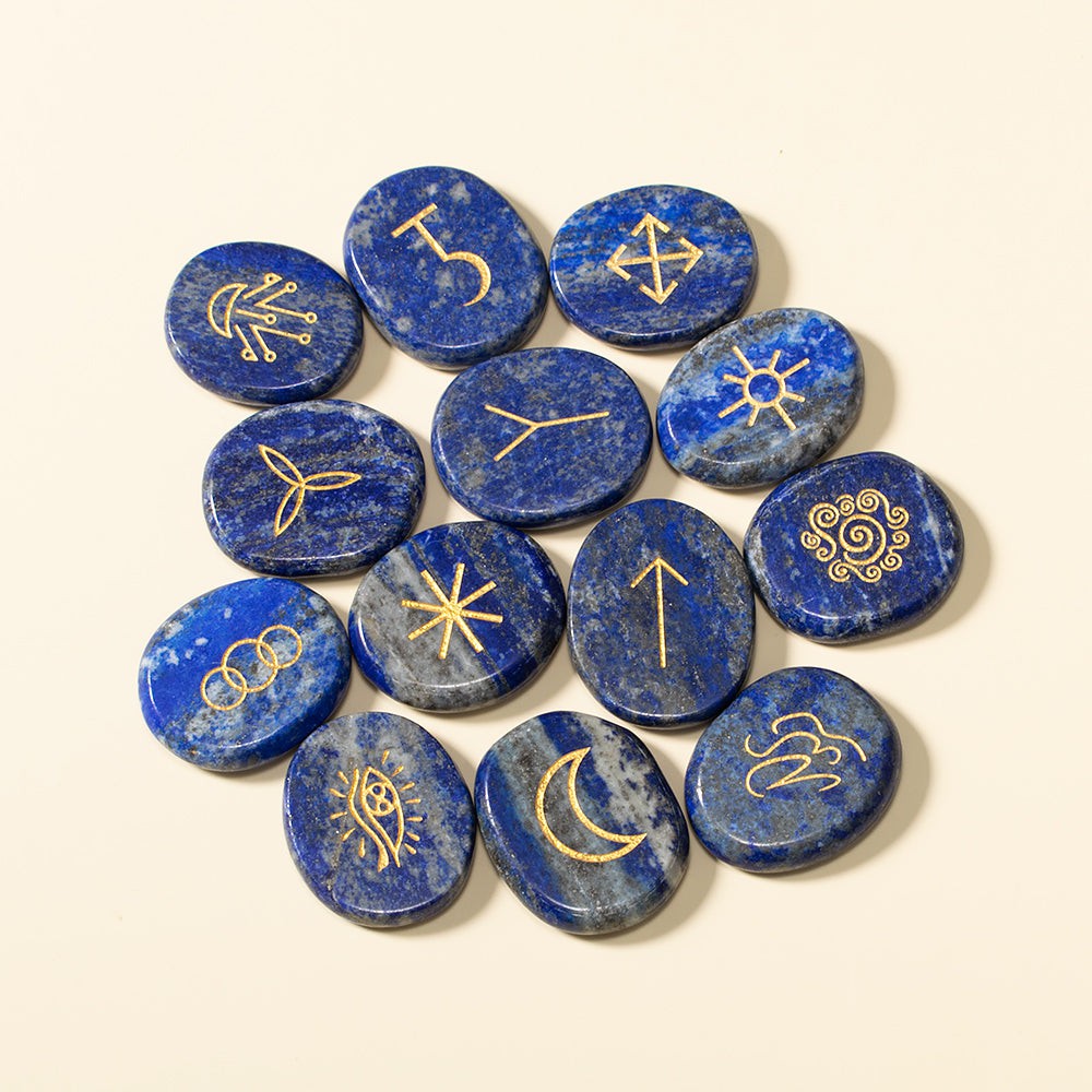 Lapis Lazuli Witch Runes with Guidebook