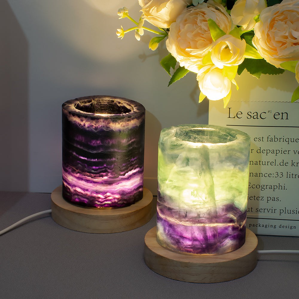 Fluorite crystal deals lamp