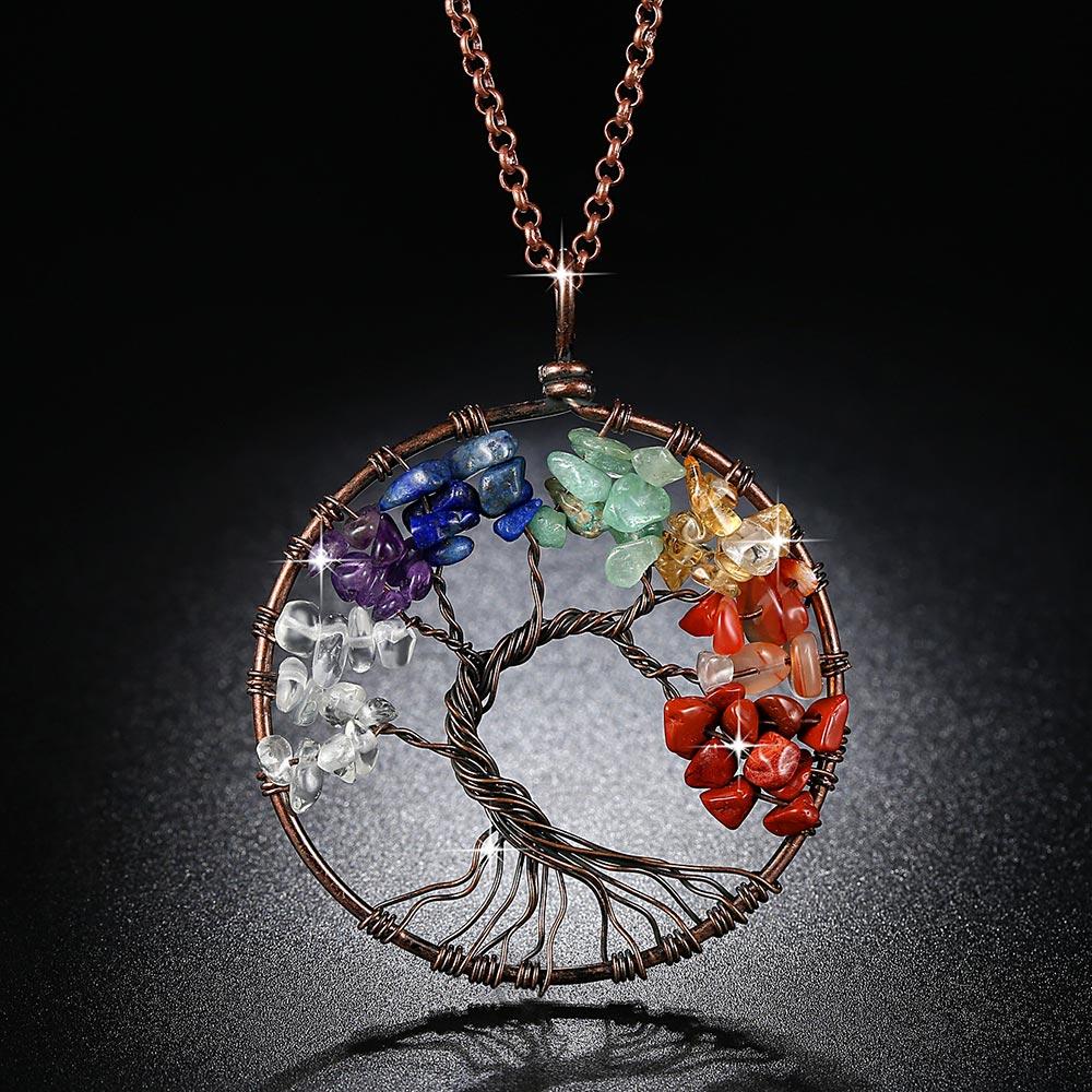 Aluinn Tree of Life Pendant Necklace Crystal Necklace for Women