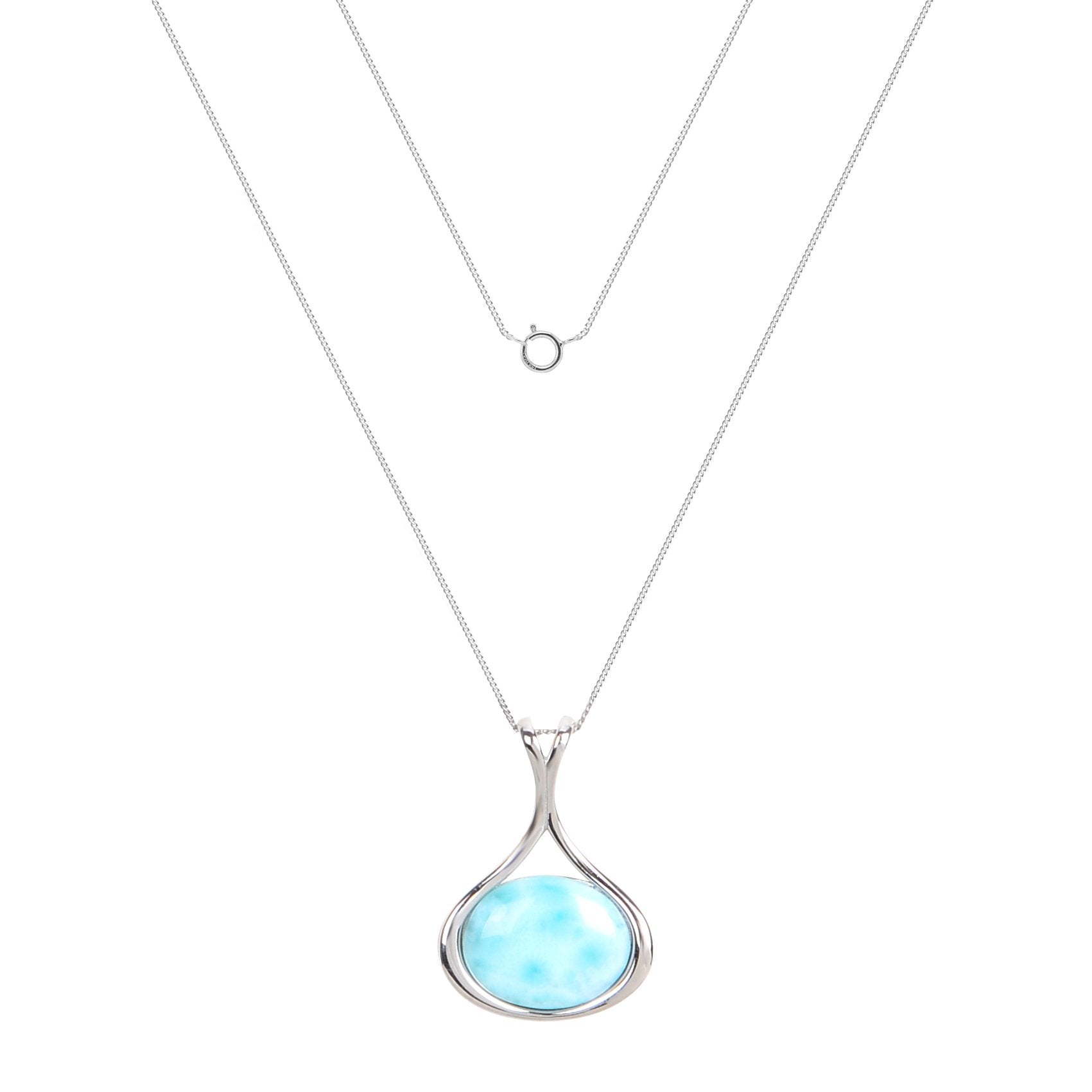 Mermaid Silver Larimar Crystal Necklace – MindfulSouls