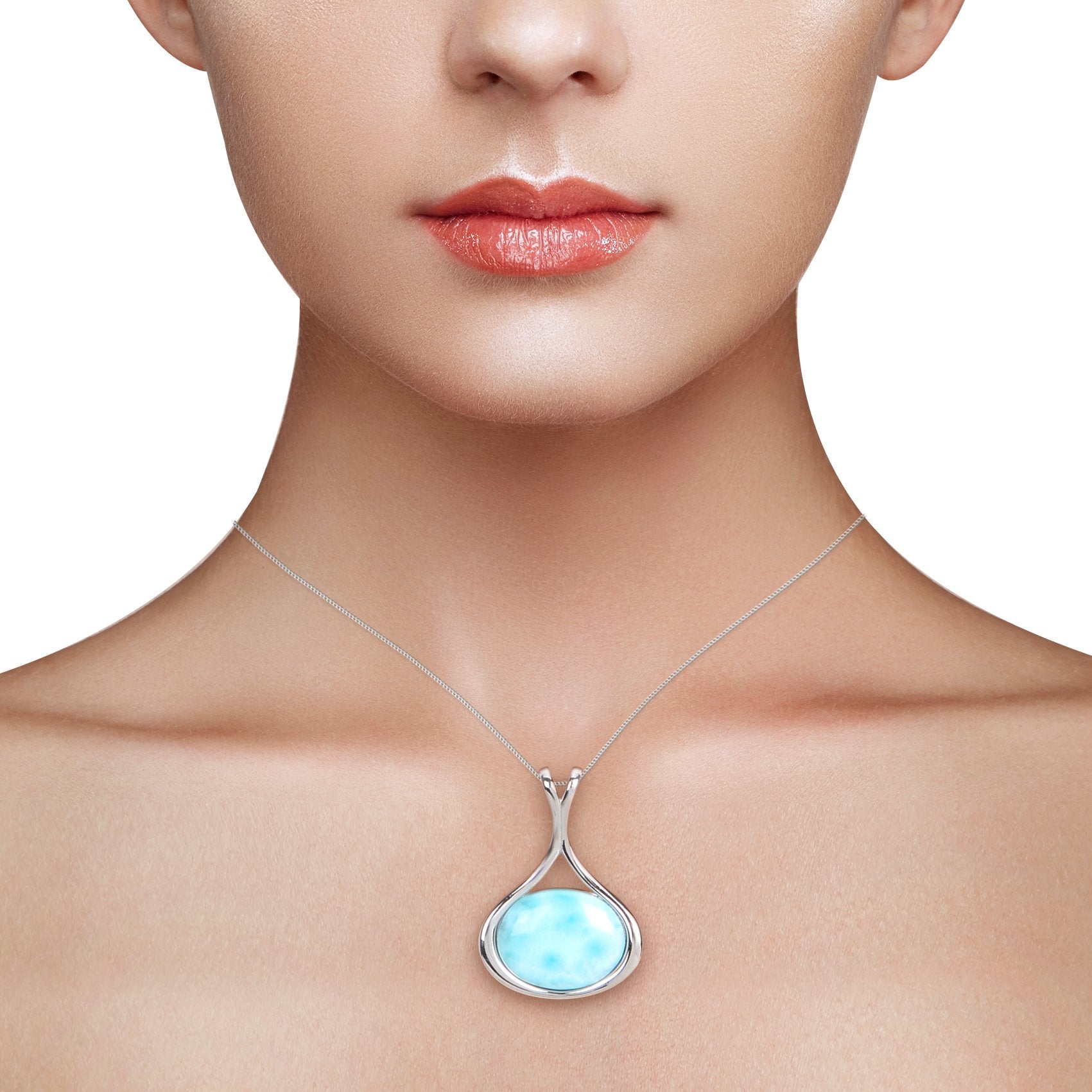 Mermaid Silver Larimar Crystal Necklace – MindfulSouls