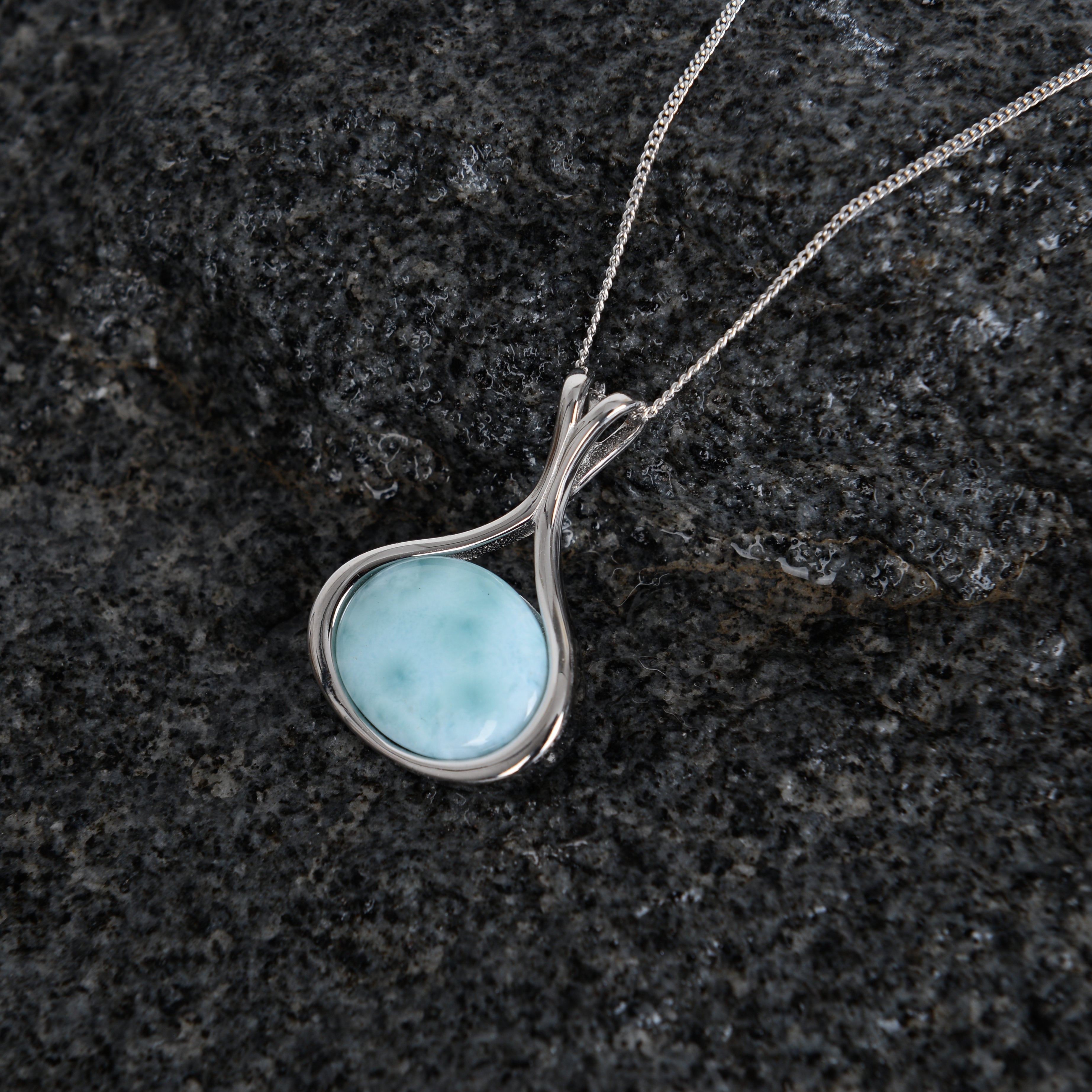 Mermaid Silver Larimar Crystal Necklace – MindfulSouls